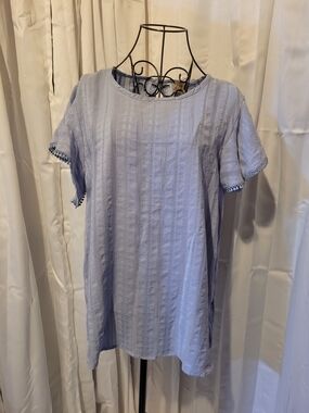 Como Vintage Pale Blue Short Sleeve Tunic